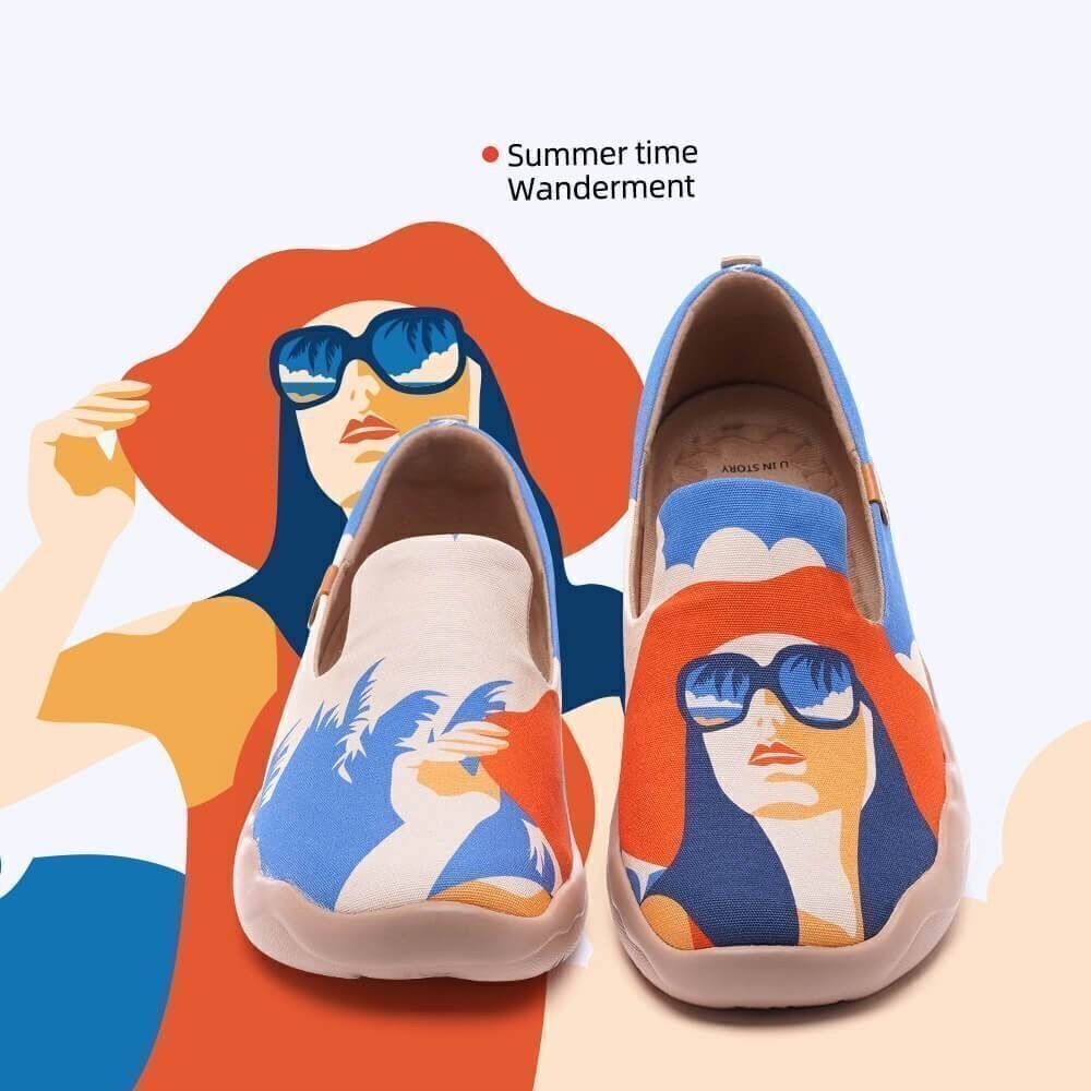 UIN Women's Walking Slip On Loafers  Shoes(Summertime Wanderment)
